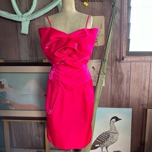 Barbiecore 80s pink prom cocktail dress